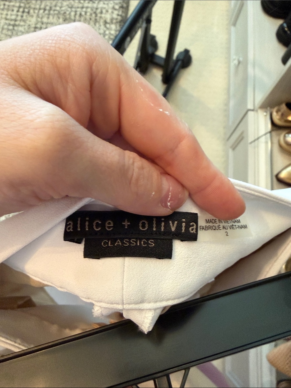 Alice + Olivia White Wide-Leg Trousers - Picture 3 of 3